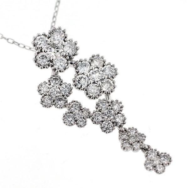 K18WG ダイヤモンド ペンダントネックレス D1.80ct