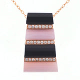 K18PG ダイヤモンド ペンダントネックレス D0.22ct シェル／オニキス