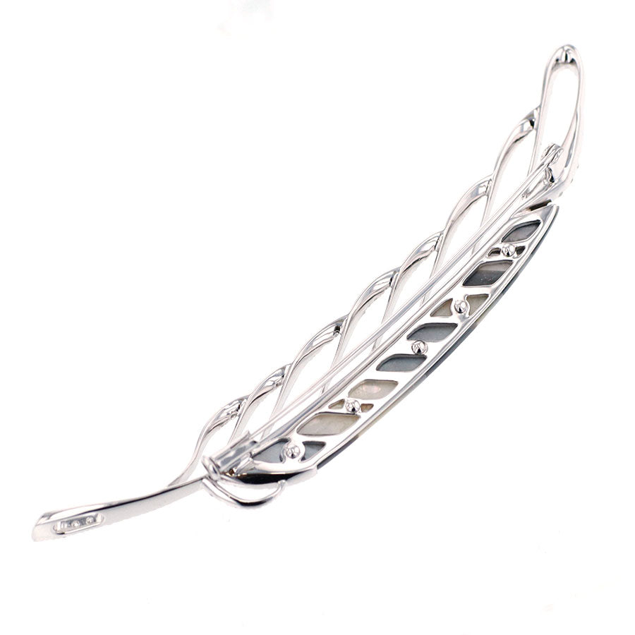 K18WG ダイヤモンド ホワイト／ブラックシェル ペンダントトップ兼ブローチ D0.75ct