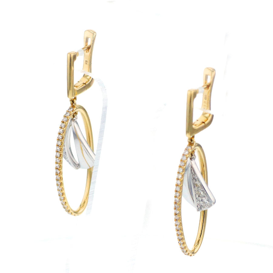 K18YG/WG ダイヤモンド ピアス D0.40ct