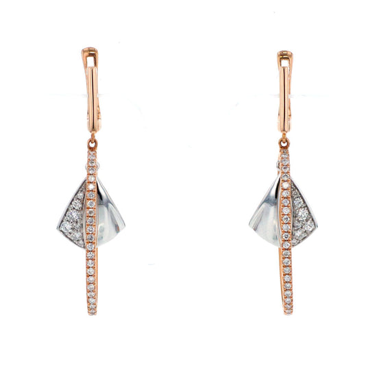 K18WG/PG ダイヤモンド ピアス D0.40ct