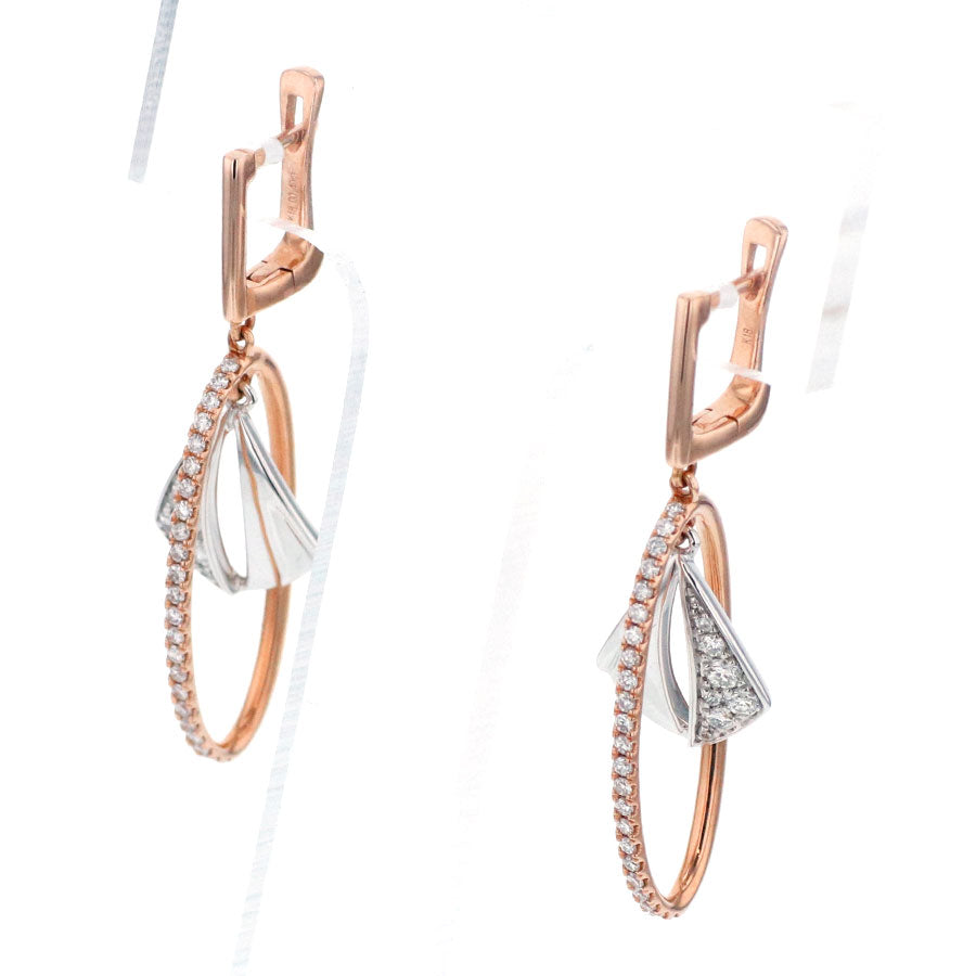 K18WG/PG ダイヤモンド ピアス D0.40ct