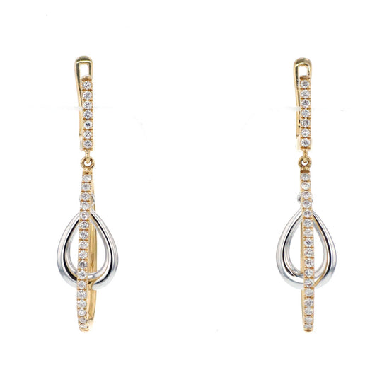 K18WG/YG ダイヤモンド ピアス D0.27ct