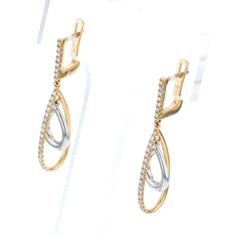 K18WG/YG ダイヤモンド ピアス D0.27ct