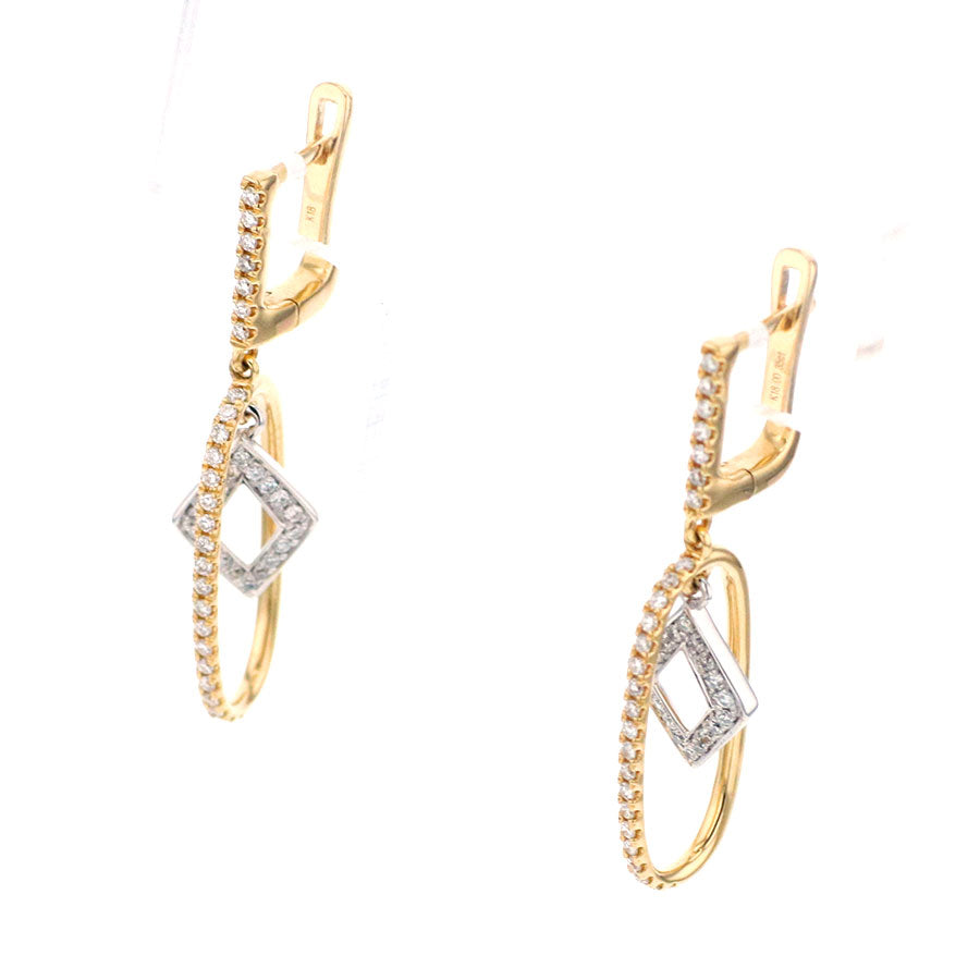 K18YG/WG ダイヤモンド ピアス D0.35ct