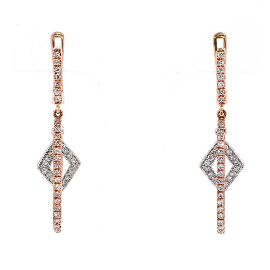 K18WG/PG ダイヤモンド ピアス D0.35ct