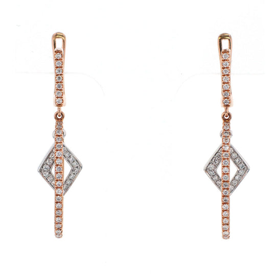 K18WG/PG ダイヤモンド ピアス D0.35ct