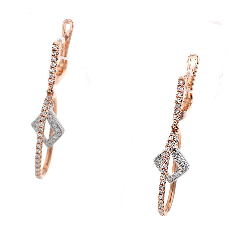 K18WG/PG ダイヤモンド ピアス D0.35ct