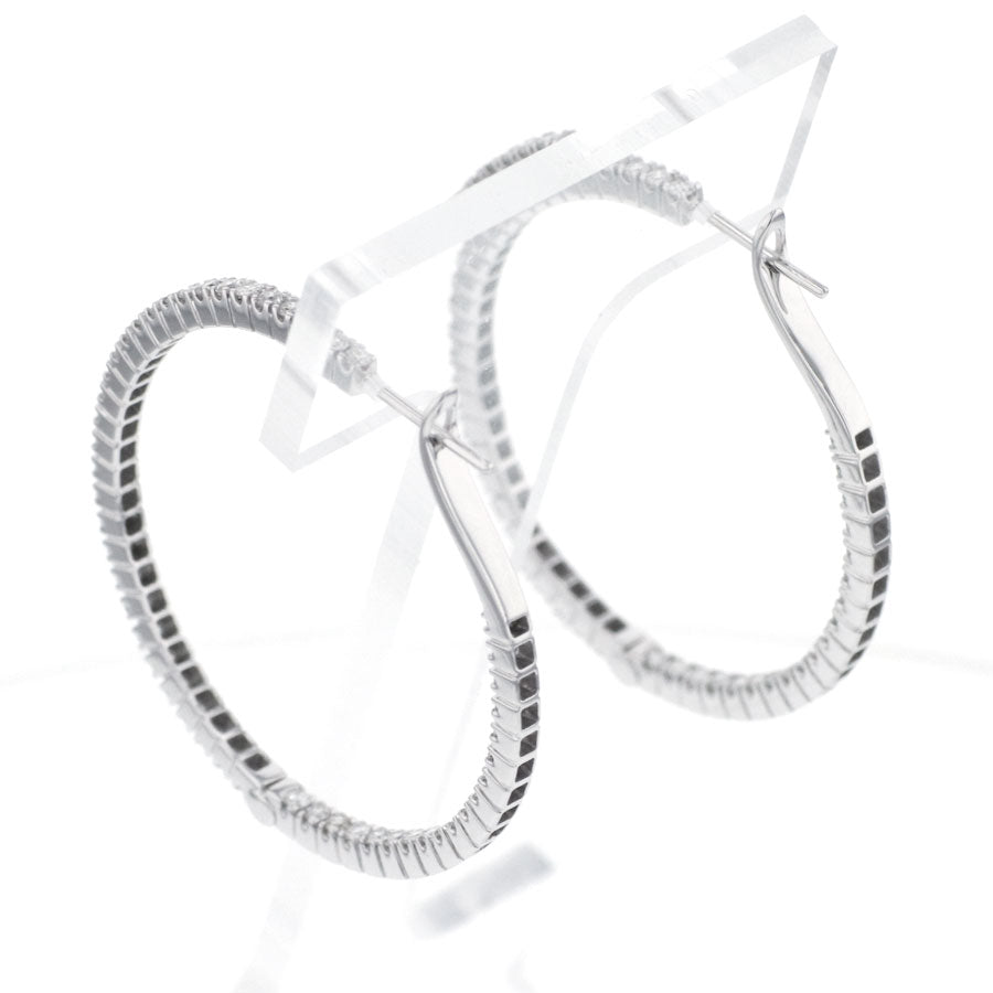 K18WG ダイヤモンド ピアス D1.00ct