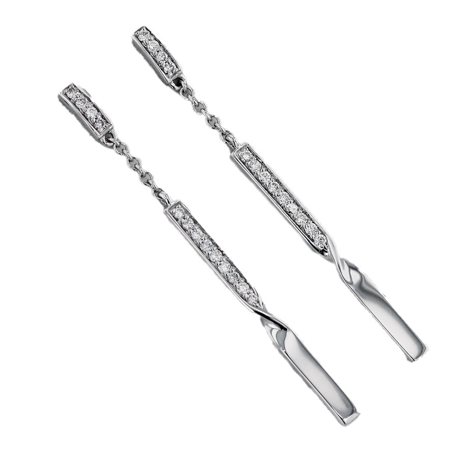 K18WG ダイヤモンド ピアス D0.20ct