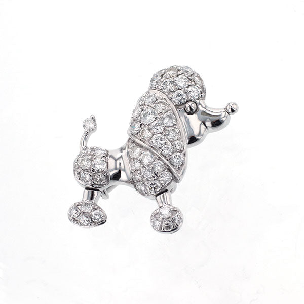 K18WG ダイヤモンド ブローチ D1.00ct