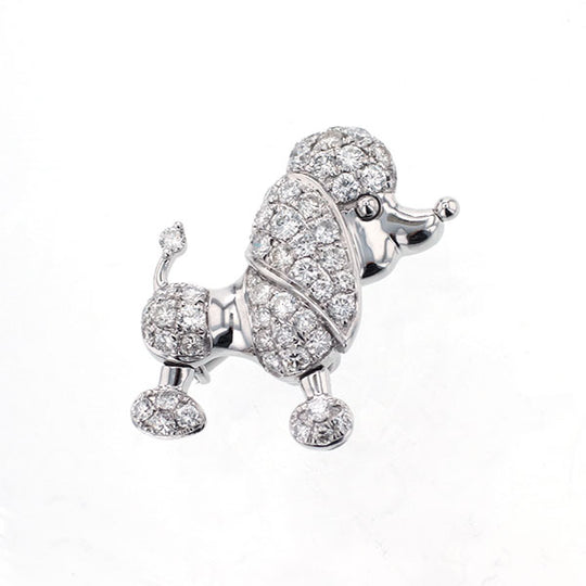 K18WG ダイヤモンド ブローチ D1.00ct