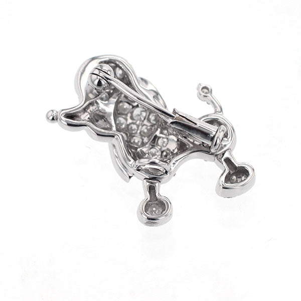 K18WG ダイヤモンド ブローチ D1.00ct