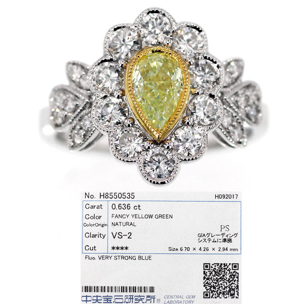K18YG/WG ダイヤモンド リング 0.636ct FYG VS2 D1.01ct
