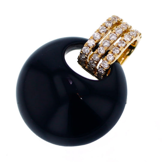 K18YG ダイヤモンド オニキス ペンダントトップ D0.15ct