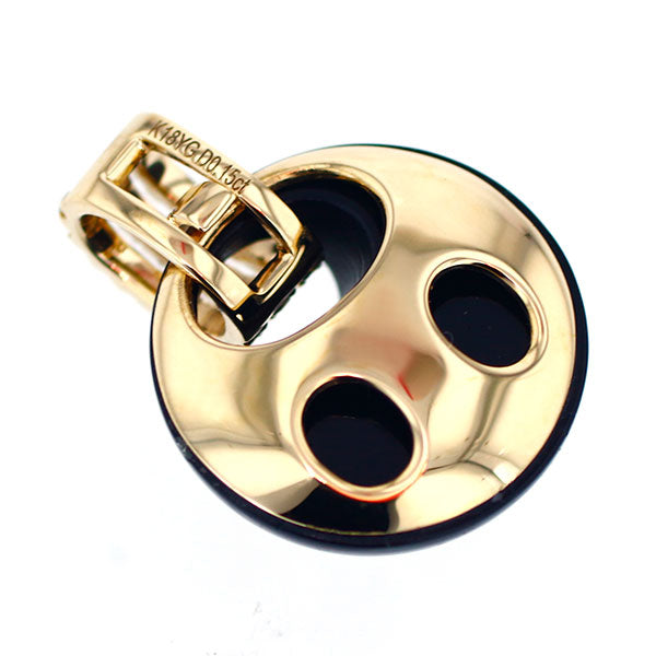 K18YG ダイヤモンド オニキス ペンダントトップ D0.15ct