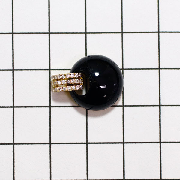 K18YG ダイヤモンド オニキス ペンダントトップ D0.15ct