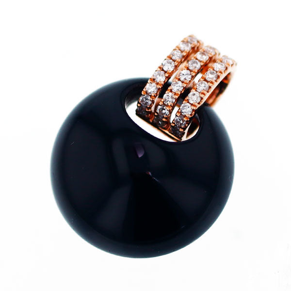 K18PG ダイヤモンド オニキス ペンダントトップ D0.15ct