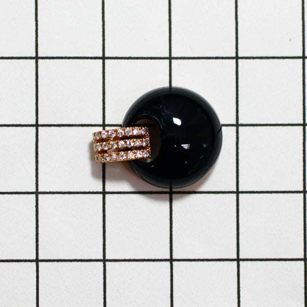 K18PG ダイヤモンド オニキス ペンダントトップ D0.15ct