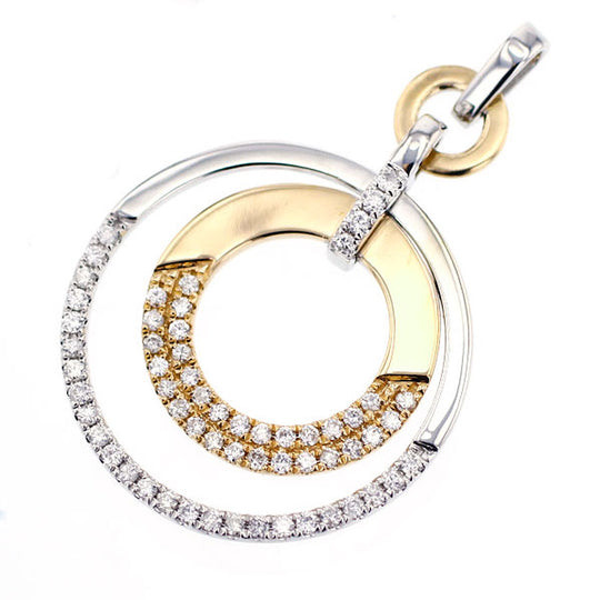 K18WG/YG ダイヤモンド ペンダントトップ D0.32ct