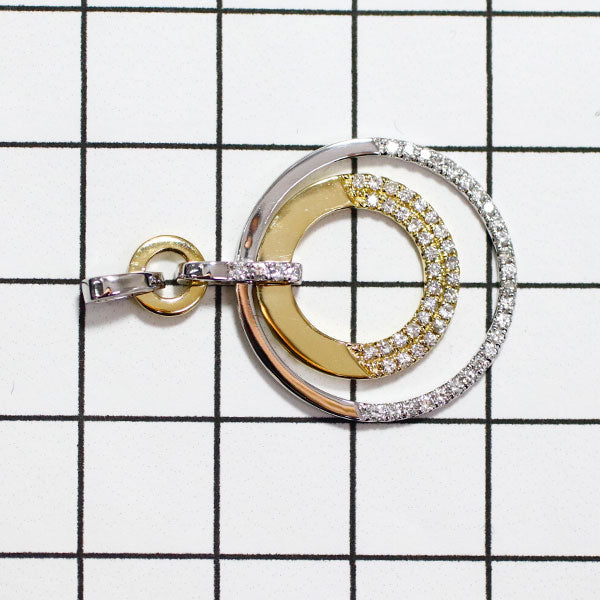 K18WG/YG ダイヤモンド ペンダントトップ D0.32ct