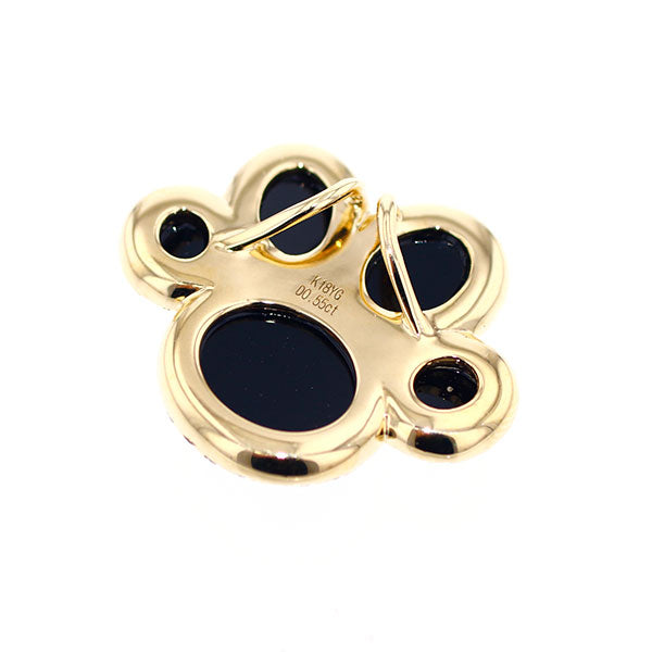 K18YG ダイヤモンド オニキス ペンダントトップ D0.55ct