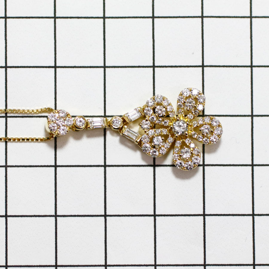 K18YG ダイヤモンド ペンダントネックレス D1.30ct