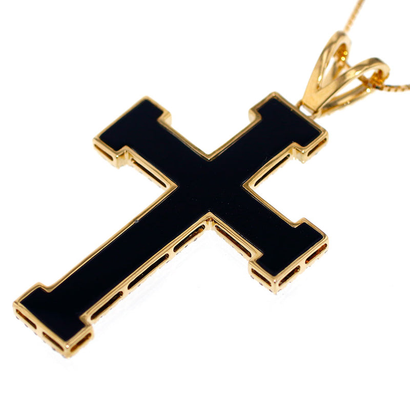 K18YG ダイヤモンド オニキス ペンダントネックレス D1.00ct