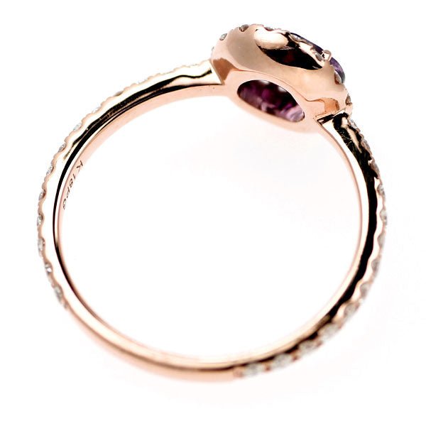 K18PG サファイア ダイヤモンド リング 0.83ct D0.47ct