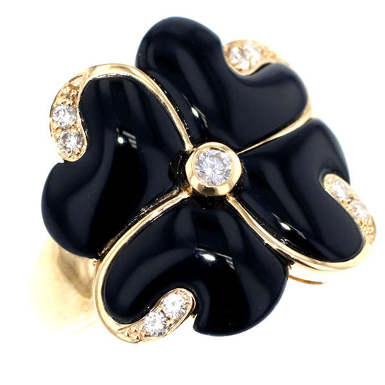 K18YG ダイヤモンド オニキス リング D0.13ct